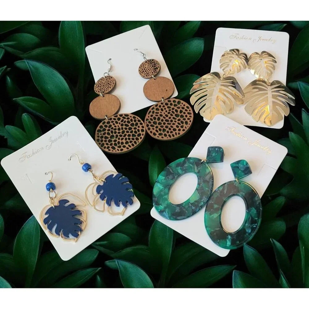 Set Of 4 Pairs Of Handmade Bohemian Earrings